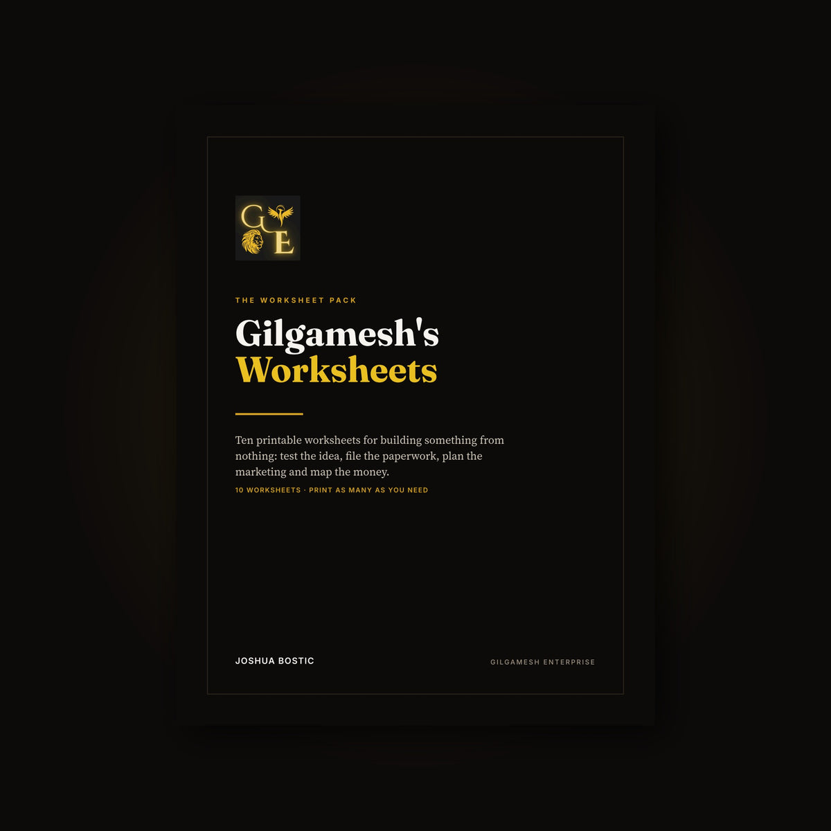 The Gilgamesh Worksheet Pack