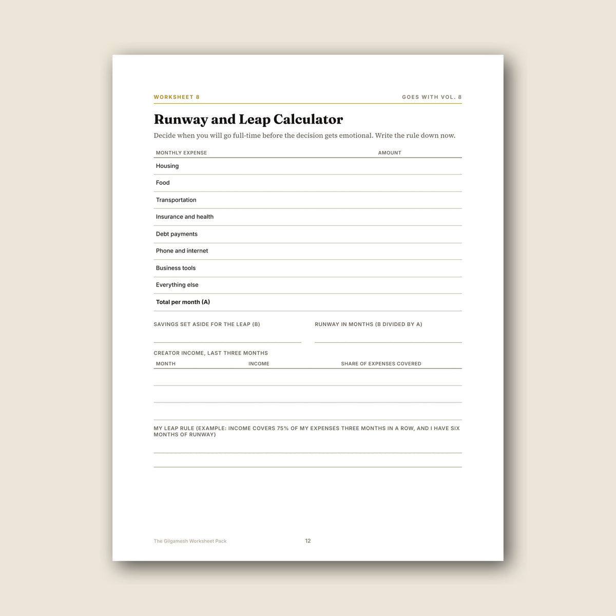 The Gilgamesh Worksheet Pack